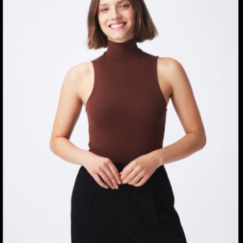 FOR DAYS SECOND SKIN TURTLENECK BODYSUIT SZ LG COLOR POTTING SOIL